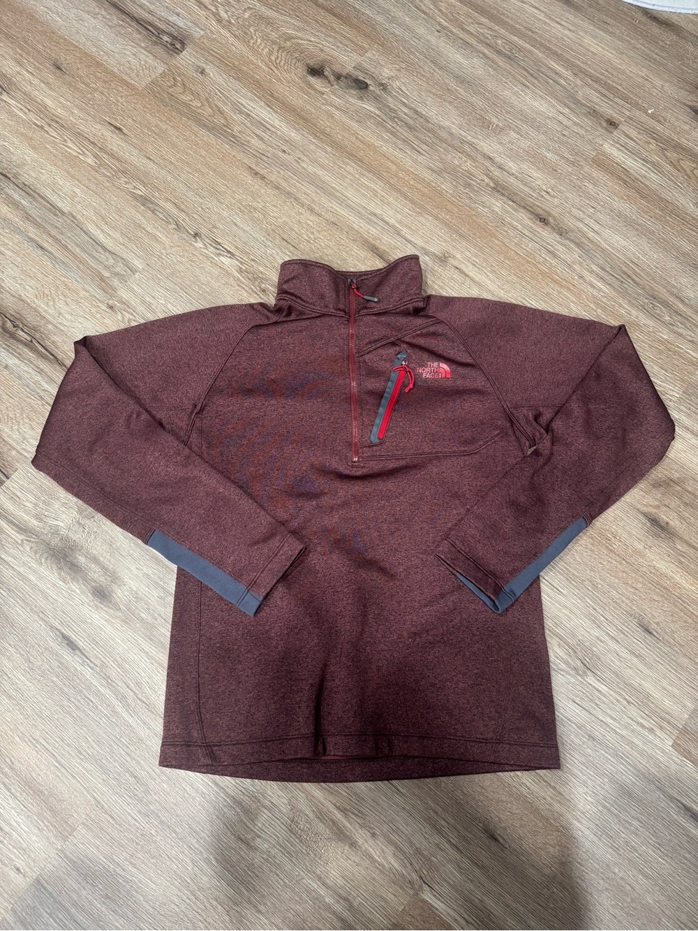North Face Jacket Men's Red Canyonlands 1/2 Zip Sweatshirt Sweater Pocket